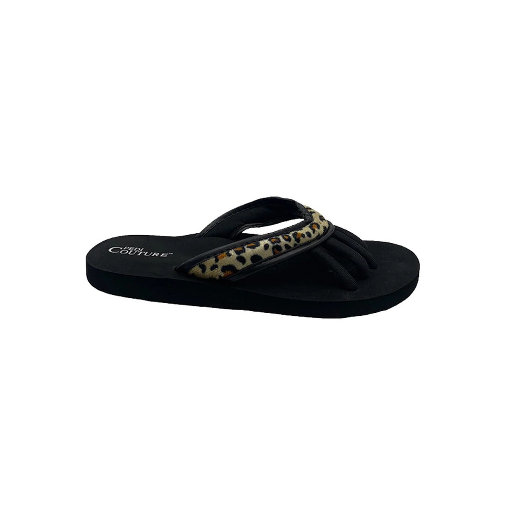 Pedi Couture On-the-Go Pedicure Sandal Black/Leopard - Medium